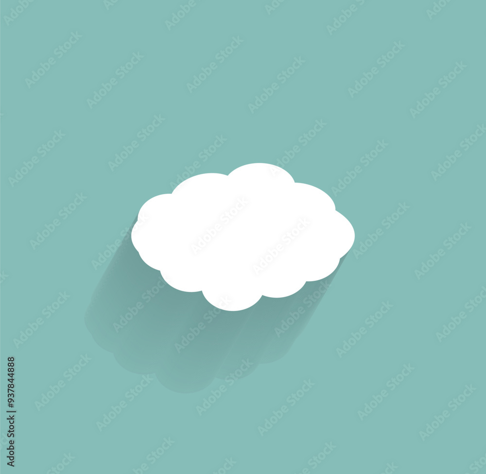 Poster vector icon of white color with shadow on gray-green background
