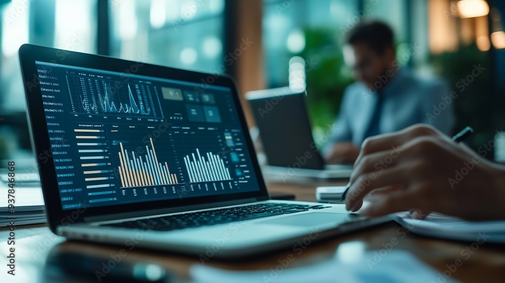 Leinwandbilder advice teamwork and people at laptop with graphs charts or data analysis for business growth researc