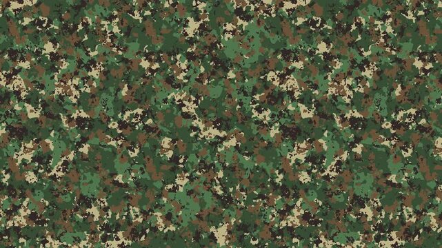 Military pixel flecktarn camouflage green grey woodland camo texture pattern horizontal banner illustration wallpaper