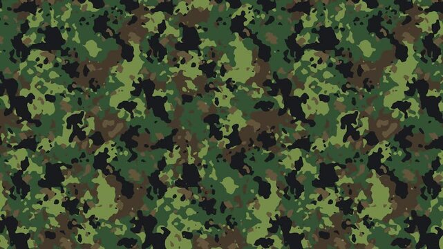 Military pixel flecktarn camouflage green grey woodland camo texture pattern horizontal banner illustration wallpaper
