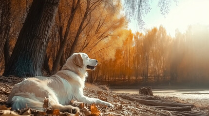 Fototapeta premium a dog in the grass 