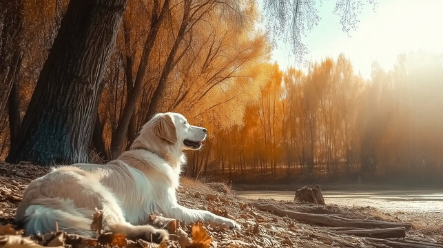a dog in the grass 