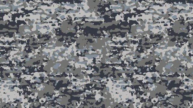 Military pixel flecktarn camouflage illustration seamless pattern urban city camo square texture banner illustration wallpaper animation