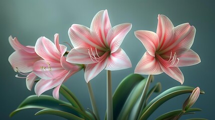 Fototapeta premium A vibrant arrangement of pink and white flowers showcasing their delicate petals and lush green leaves.