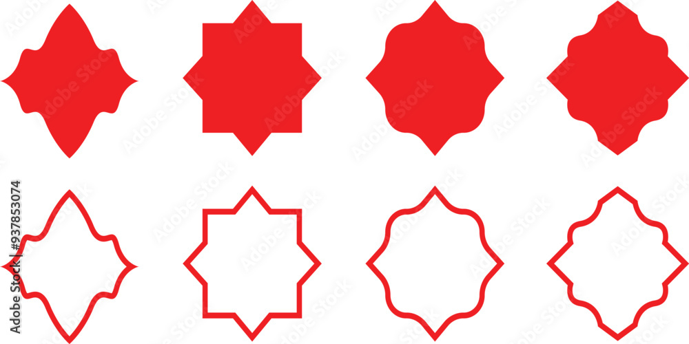 Aufkleber set of vintage frames and labels shape vector. label and badges shape collections. label frames