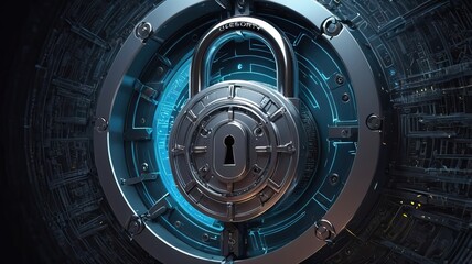 Cybersecurity Schloss Netzwerk Und Datensicherheit