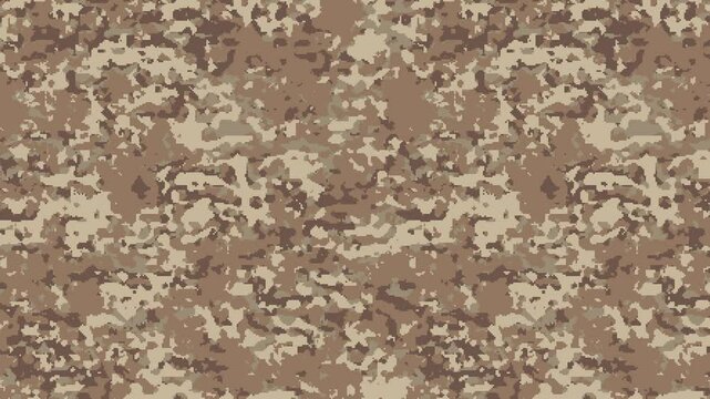 Military pixel flecktarn camouflage illustration seamless pattern arid desert camo square texture banner illustration wallpaper animation