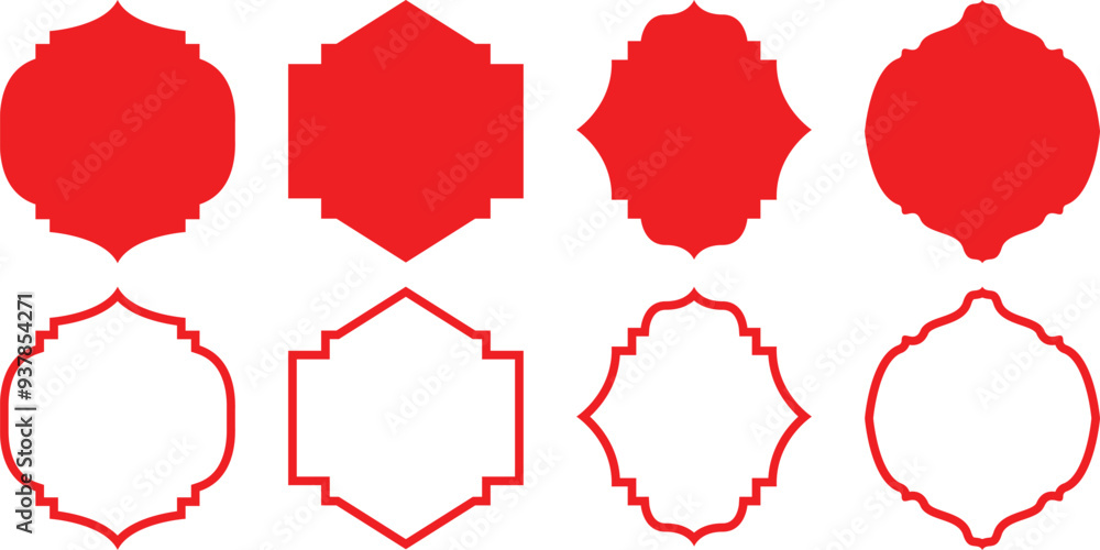 Poster set of vintage frames and labels shape vector. label and badges shape collections. label frames