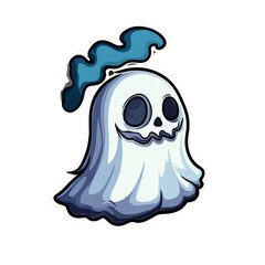 Obraz premium Ghost, cartoon style , Halloween, Cut out background, ready to use