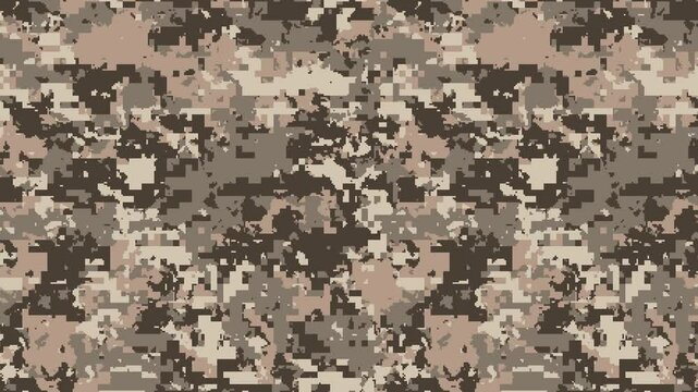 Military pixel flecktarn camouflage illustration seamless pattern arid desert camo square texture banner illustration wallpaper animation