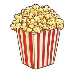Popcorn ,Food images cartoon style that are easy to use, with background removed and ready to use.
