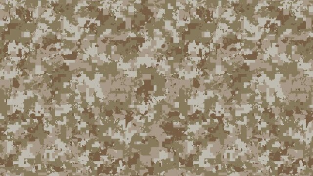 Military pixel flecktarn camouflage illustration seamless pattern arid desert camo square texture banner illustration wallpaper animation