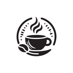 Obraz premium Coffee cup icon vector illustration. silhouette tea cup logo on a white background.