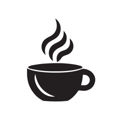 Coffee cup icon vector illustration. silhouette tea cup logo on a white background.