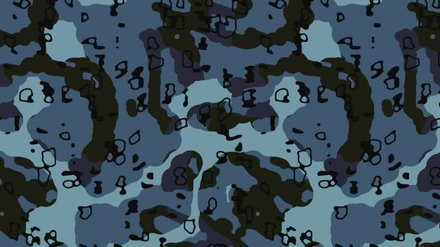 Military pixel flecktarn camouflage blue sea grey navy naval camo texture pattern horizontal banner illustration wallpaper