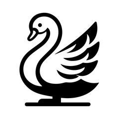 Black swan icon vector illustration.
