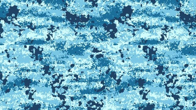 Military pixel flecktarn camouflage blue sea grey navy naval camo texture pattern horizontal banner illustration wallpaper