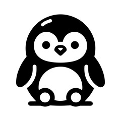 Black penguin vector 