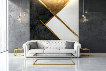 A minimalist living room with a touch of luxury 