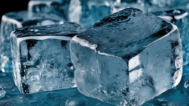Hellblaue Eisw&uuml;rfel