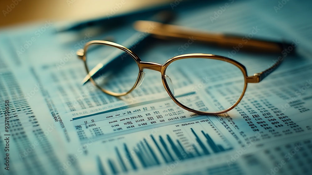 Poster statistical analysis of financial data analyzing business and investment charts accounting finance a