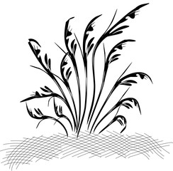 Sets of hand drawn scribble grass vector bursh strokes and scribble new 8