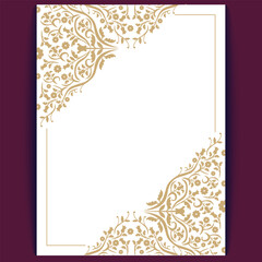 Elegant Gold Floral Corner Design Template for Invitations and Stationery with Text Space