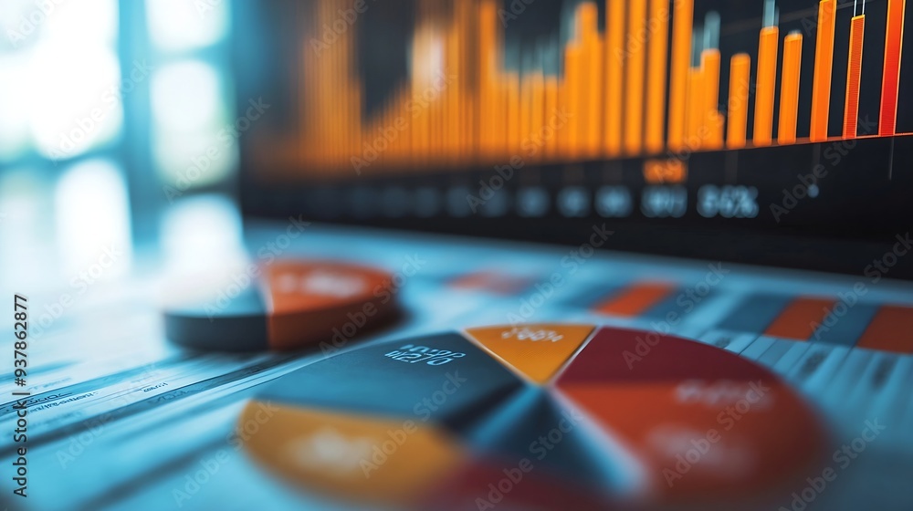 Aufkleber chart graph finance stock analysis financial digital growth investment investor measuring level bar 