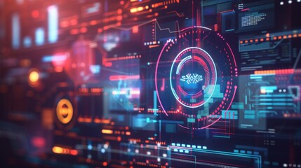 Digital Display Shows Cyber ​​Attack In Progress