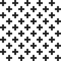 Black Plus Sign Seamless Pattern Background