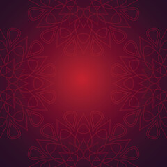 Decorative Red Petal Mandala Background Design with Intricate Ornamental Patterns