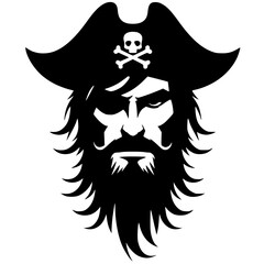 Pirate captain portrait silhouette