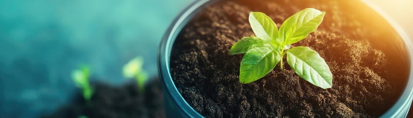 Organic compost, rich and dark soil, 3D illustration