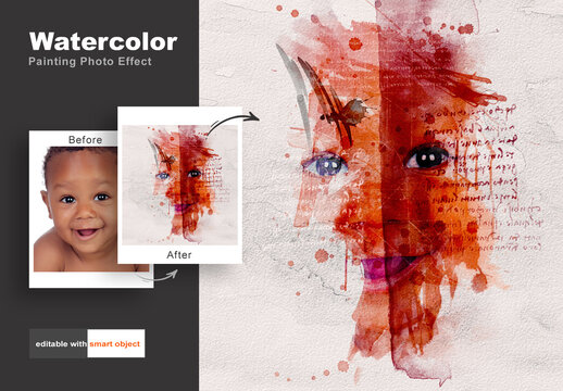 Black white Watercolor Photo Effect