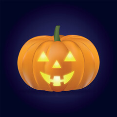 Halloween pumpkin on a dark background.