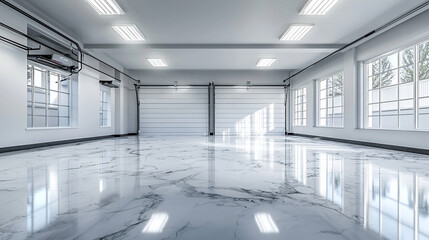 Fototapeta premium A modern empty garage with luxurious polished 
