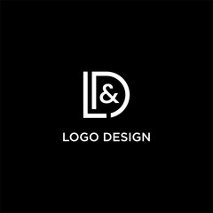 design logo LD or DL letter monogram concept vector template