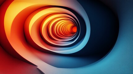 Retro Spiral Design with Black, Blue, and Orange Grainy Background, Ideal for Abstract Banner Posters and Cover Art - Generative AI.