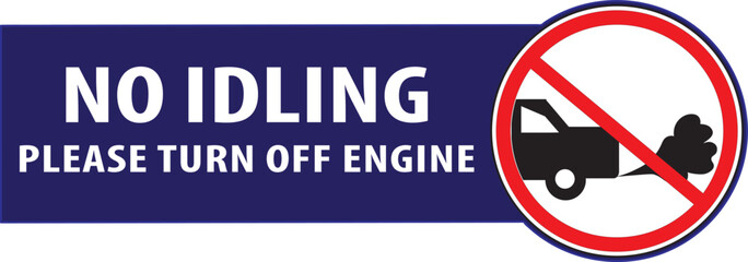 Turn off your engine no idling allowed sign vector.eps