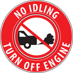 Turn off your engine no idling sign vector.eps