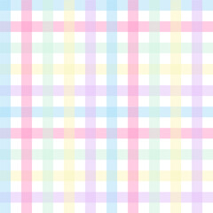 Multicolor pastel gingham seamless pattern.Checkered tartan plaid repeat pattern.Geometric vector background wallpaper