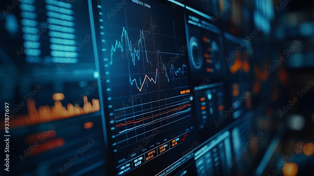 Aufkleber chart graph finance stock analysis financial digital growth investment investor measuring level bar 