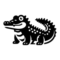 Fototapeta premium Black crocodile vector icon