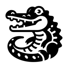 Black crocodile icon vector