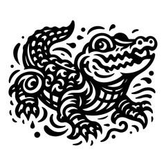 Crocodile vector icon design illustration.