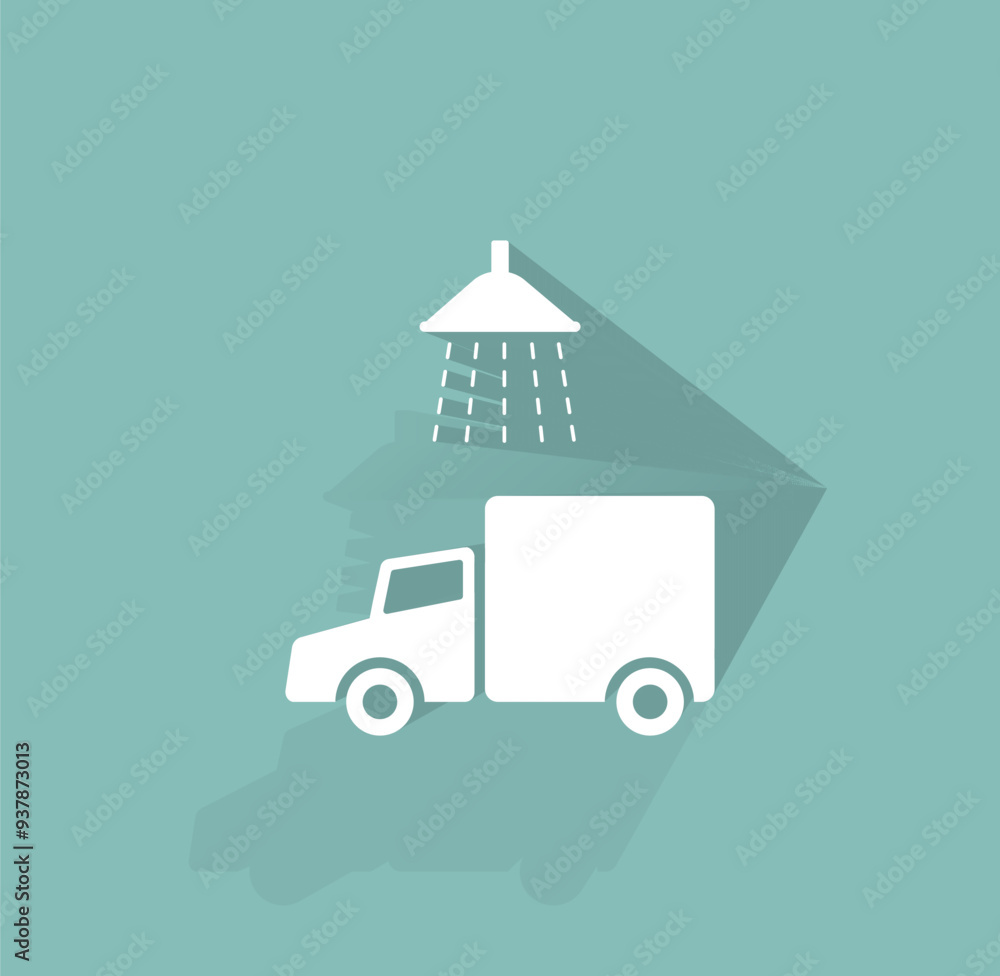 Poster vector icon of white color with shadow on gray-green background