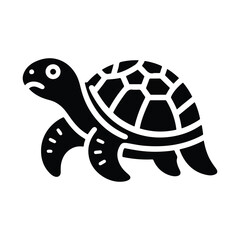 Black Vector Turtle Silhouette Capturing the Serenity and Strength of Nature's Ancient Marine Wanderer. 