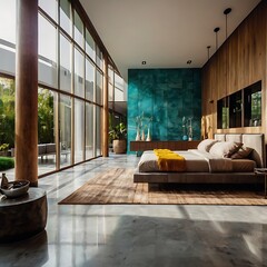 Render of luxury home interior, luxury Livingroom house or apartment interior design, mock up room design, Farmhouse home interior design of modern living room