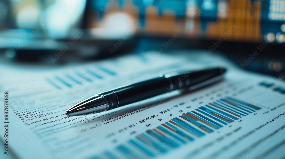 Poster Statistical analysis of financial data Analyzing business and investment charts accounting finance Analyzing finance numbers accounting for income and expenses and planning financial b : Generative AI