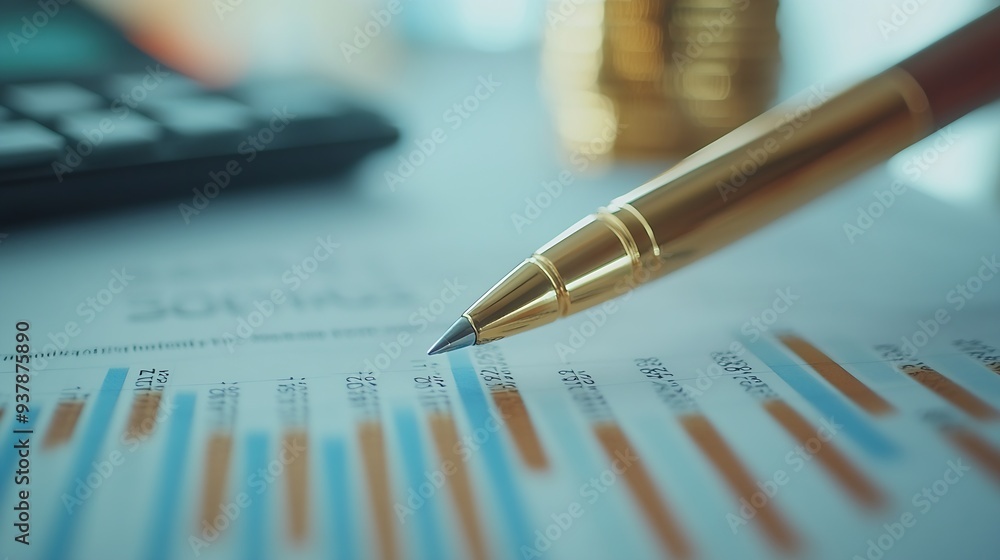 Poster business finance budgeting and tax concept doing finances and calculating financial report with busi
